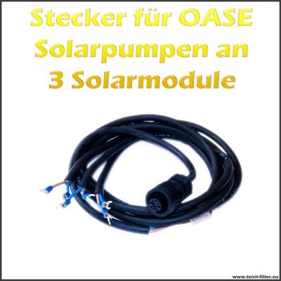 12V Stecker für den Anschluss von 3 Modulen an Oase Solar Teichpumpen