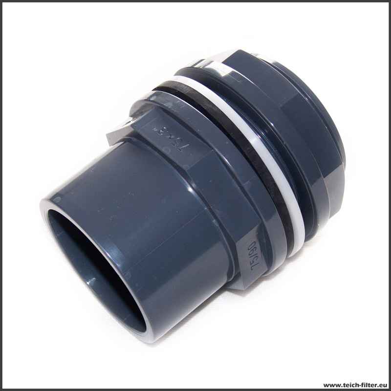 VDL PVC 75x90mm Tankdurchführung mit G 3 Zoll Gewinde Teichfilter