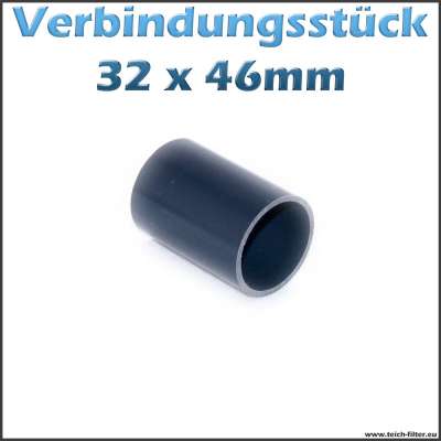 32x46mm Verbindungsstück aus PVC als Rohr