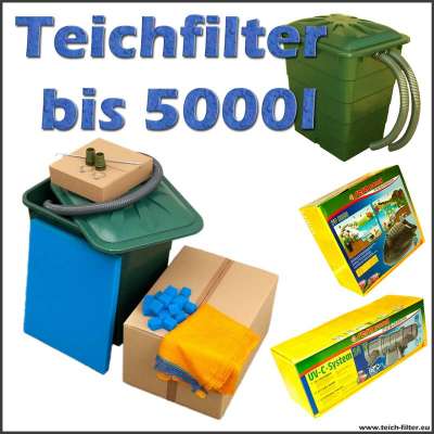 Teichfilter bis 5000 Liter mit Sera Pumpe und UVC