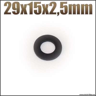 Dichtung 29x15x2,5mm schwarz flach EPDM Gummidichtung für Schlauchtüllen