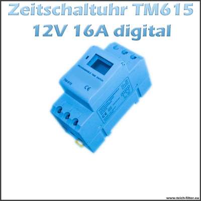 12V Zeitschaltuhr 16A 615 für Hutschiene