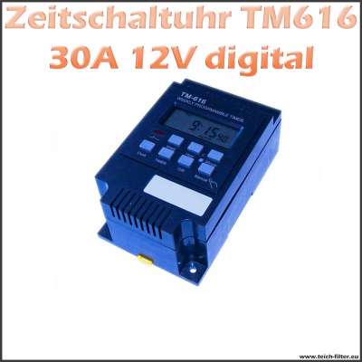 Digitaler Timer 12V 30A 616 als Zeitschaltuhr für Hutschiene und Aufputz