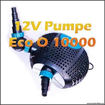 Teichpumpe 12V Eco O-Plus LV 10000 mit Trafo für Schwimmteich und Skimmer