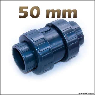 PVC Rückschlagventil mit 50 mm Muffen für Pumpen am Teich, Garten und Industrie