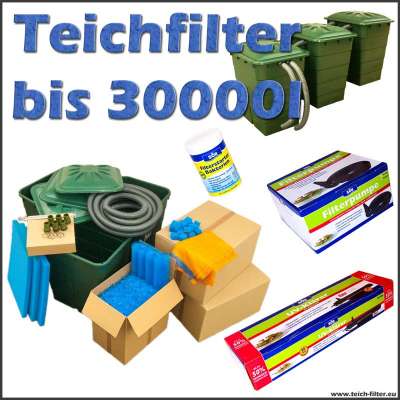 Teichfilter bis 30000 Liter Söll mit Pumpe und 24 Volt UVC Klärer inklusive Filterbakterien