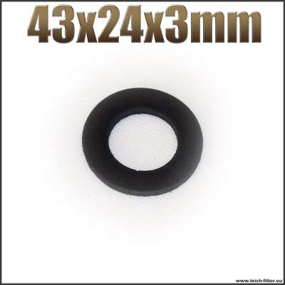 Dichtung 43x24x3mm schwarz flach EPDM Gummidichtung für Schlauchtüllen