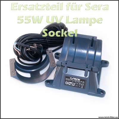 Ersatzteil 31201 Sockel mit Kabel und Spannring für 55 Watt UVC Klärer von Sera