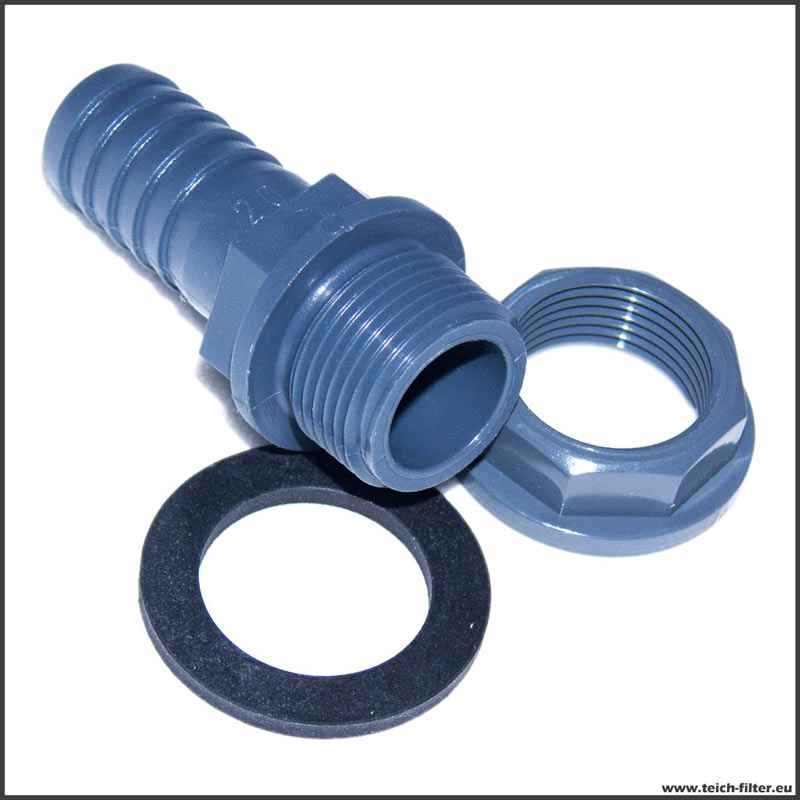 Schlauchanschluss 20 mm x G 3/4 Zoll AG gerade Teichfilter