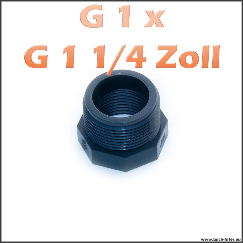 Gewindeadapter G 1/2 Zoll innen auf G 3/4 Zoll aussen PVC 
