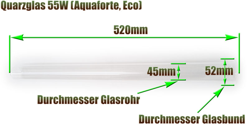 quarzglas-eco-aquaforte-55w-uvc-klaerer-ersatz-abmessung-520mm-laenge-glasrohr