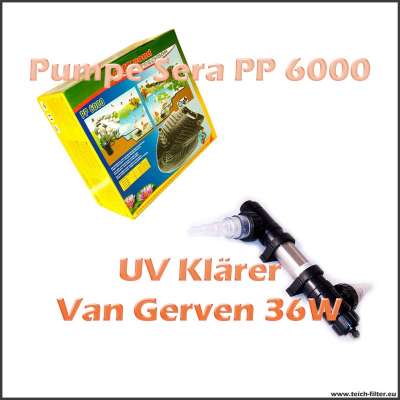 Gartenteich Technikset Sera PP 6000 mit UV Klärer 18W Van Gerven