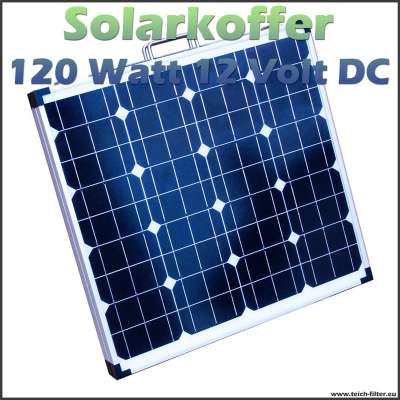 Faltbares Solarmodul 120W 12V als Solarkoffer für Garten, Wohnmobil und Camping