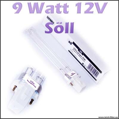 9 Watt UV Lampe Söll für 12 Volt Spannung