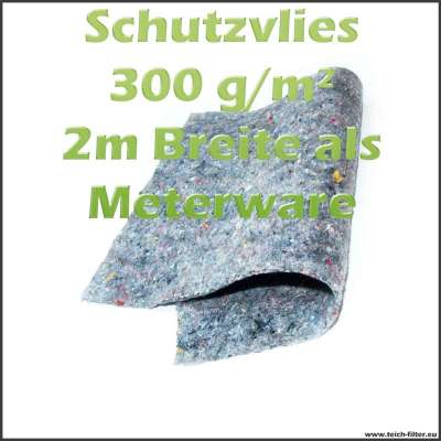 2m breites Schutzvlies wurzelfest 300g in grau als Meterware