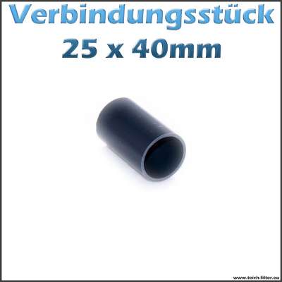 25x40mm Verbindungsstück aus PVC als Rohr