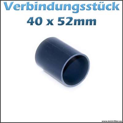 40x52mm Verbindungsstück aus PVC als Rohr