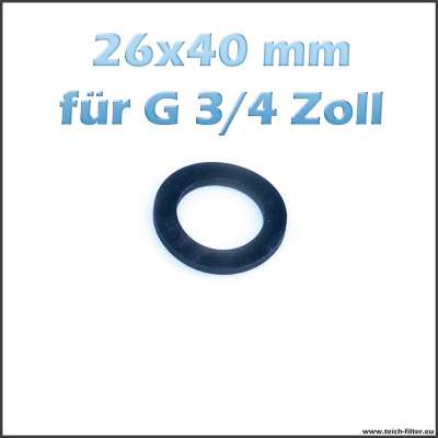 26 x 40 mm Gummidichtung für G 3/4 Zoll Gewinde