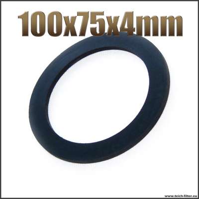 Dichtung 100x75x4mm schwarz flach EPDM Gummidichtung für G 2 1/2 Zoll Aussengewinde auf Schlauchtüllen