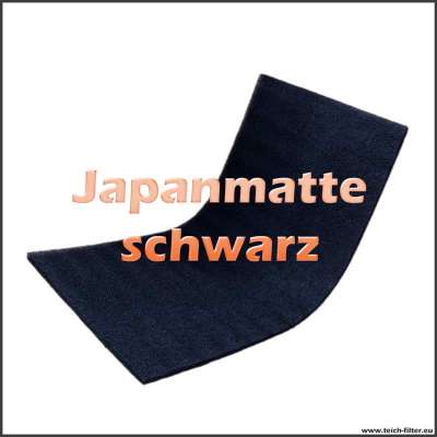 Schwarze Japanmatte 200 x 100 x 3,4 cm für Koiteich mit grober Struktur