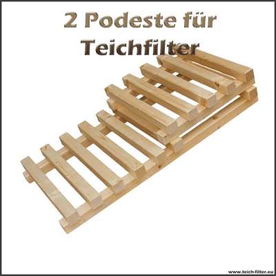 2 Holzpodeste für Teichfilter bis 15000 und 30000 Liter