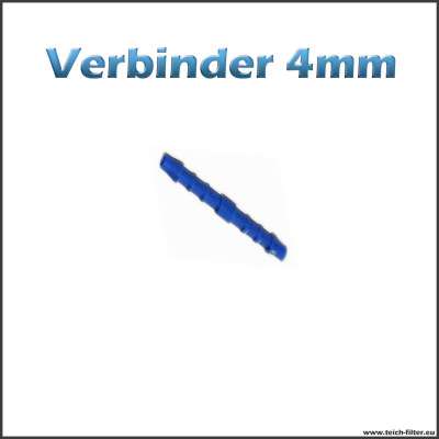 4 mm Verbinder für Luftschlauch aus Kunststoff