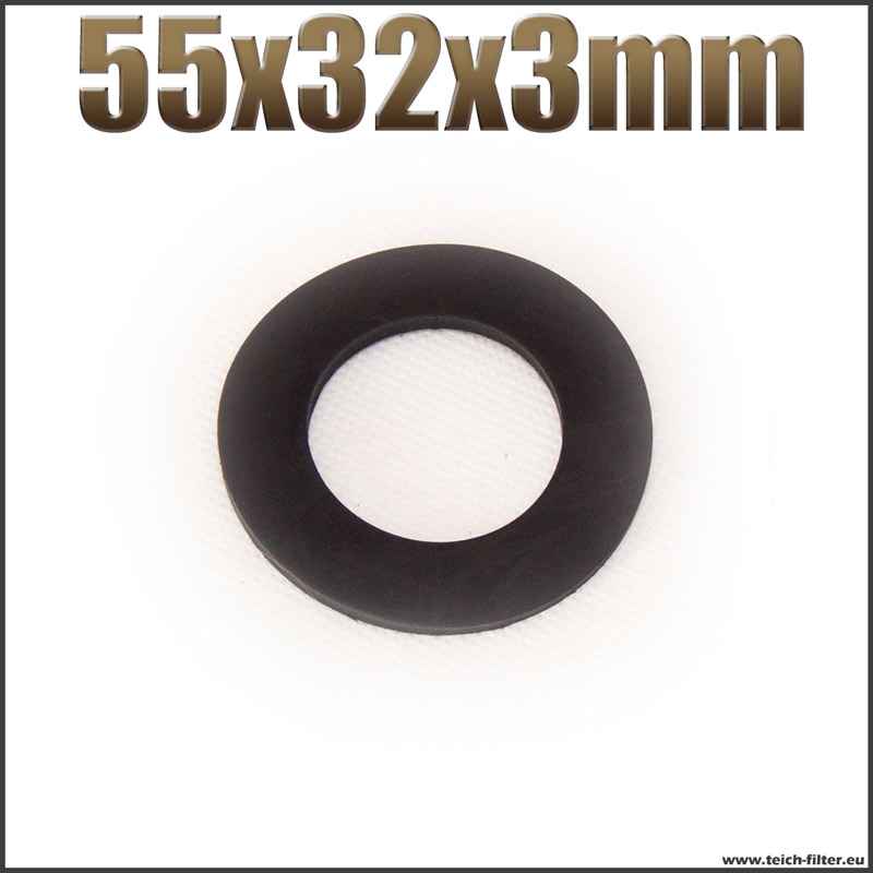 Dichtung 55 x 32 x 3 mm schwarz EPDM Gummidichtung flach Teichfilter