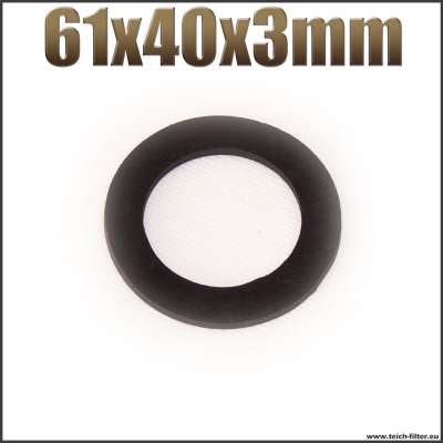 Dichtung 61x40x3mm schwarz flach EPDM Gummidichtung für Schlauchtüllen