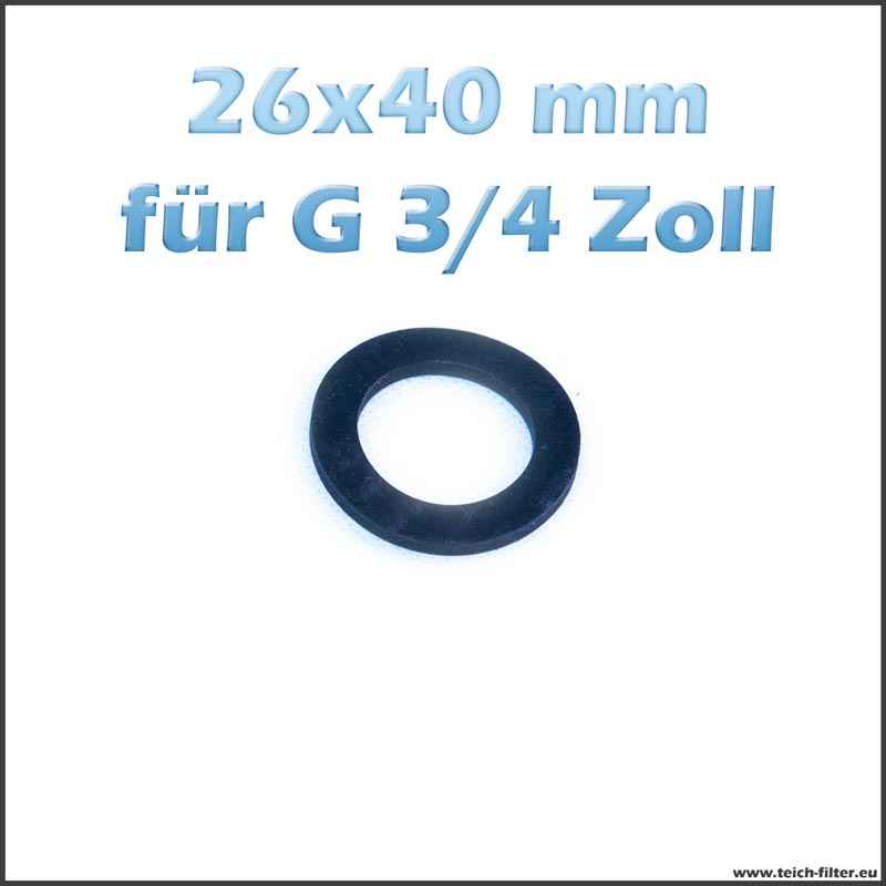 26 x 40 mm Dichtung für G 3/4 Zoll Gewinde Teichfilter