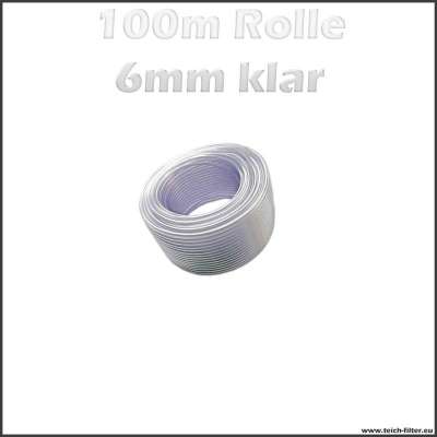 100m Rolle Schlauch klar transparent mit 6mm Innendurchmesser