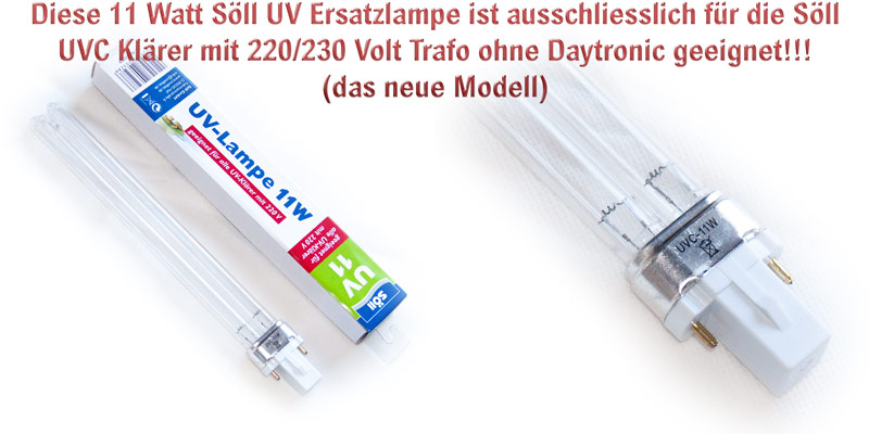 Ersatzlampe UVC Lampe im Wasserzulauf 12 Watt