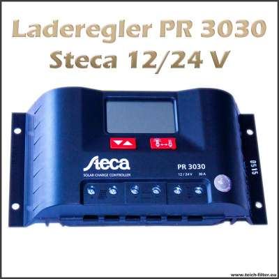 Laderegler 12V bis 24V PR 3030 für 30A von Steca einstellbar durch digital Display