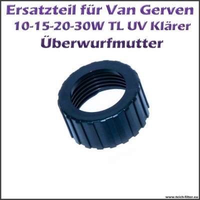 Schwarze Mutter für TL UVC Klärer von Van Gerven und Tauch UV-C von Aquaforte