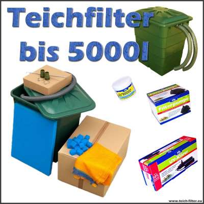 Teichfilter bis 5000 Liter mit Söll Pumpe, Bakterien und UVC