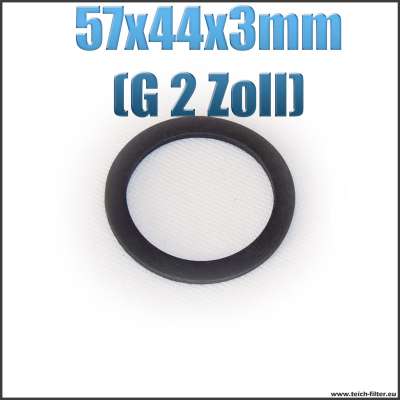 Dichtung 57x44x3mm in schwarz für G 2 Zoll Innengewinde bei Verschlusskappen und Überwurfmuttern als Gummiring