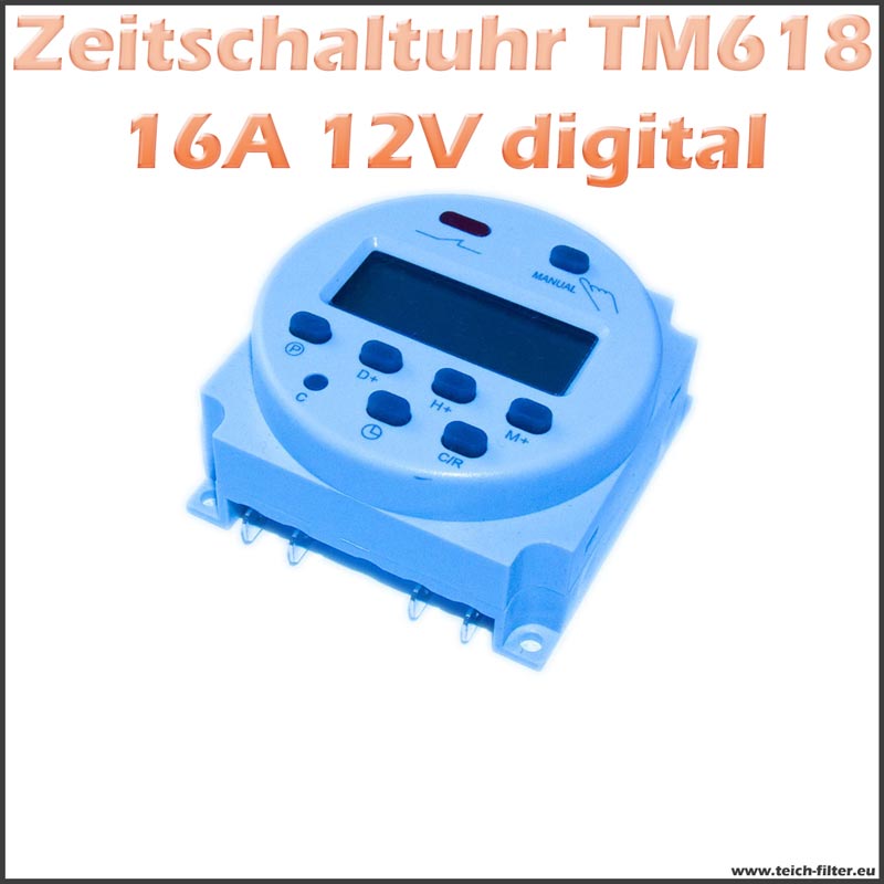 Digital LCD Zeitschaltuhr AC 12V programmierbar Timer Schalter Zeit DC/AC 16A RS 