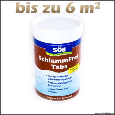 600g Schlammfrei Tabletten von Söll gegen Teichschlamm bis zu 6qm Teichgrund ohne Schlammsauger