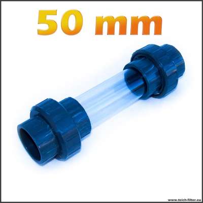 50 mm Schauglas mit Verschraubung aus PVC