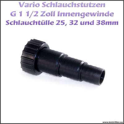 Sera G 1 1/2 Zoll Vario Schlauchstutzen 25x32x38mm für UVC Klärer und Teichpumpen