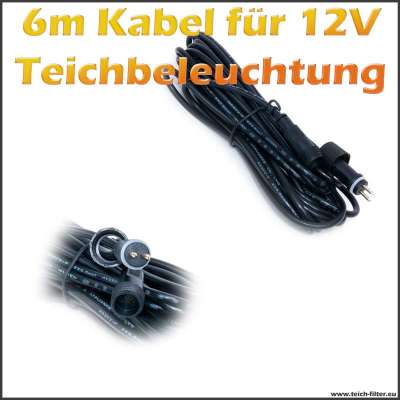 6m Verlängerungskabel für 12V LED Teichbeleuchtung