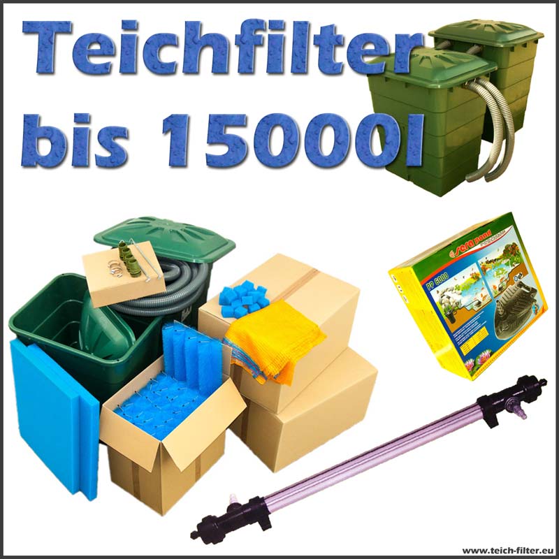 Teichfilter 15000 Liter Koi Starter mit Pumpe und UVC Teichfilter
