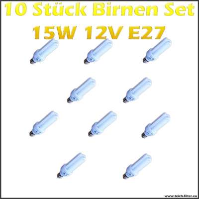 10 Stück Set 15W 12V Birnen mit E27 Fassung für Solar Inselanlagen günstig kaufen