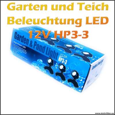 Garten- und Teichbeleuchtung HP3-3 12V mit Dämmerungsschalter