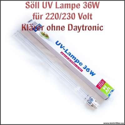 Söll UV Lampe 36W 220/230V 20330 für UVC Klärer (neues Modell) am Titan Teichfilter gegen Algen als Ersatzbrenner