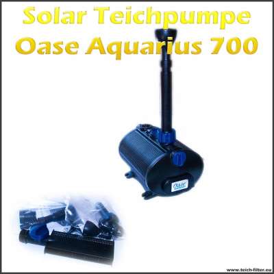 12V Solar Teichpumpe Oase Aquarius 700 mit Filter für Springbrunnen