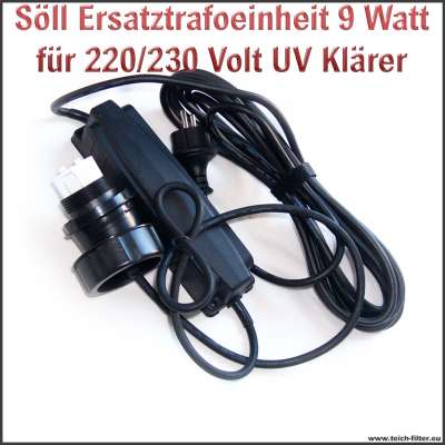 Söll Trafo Ersatzteil 20332 mit 9W und 220/230V für UV Klärer am Titan Teichfilter