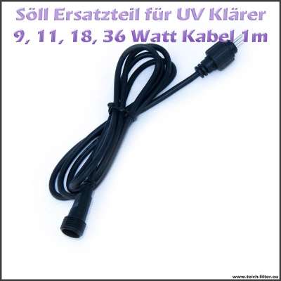 15740 Ersatzteil 1m Verlängerungskabel 12V für Trafo und Daytronik der Söll UV Wasserfilter