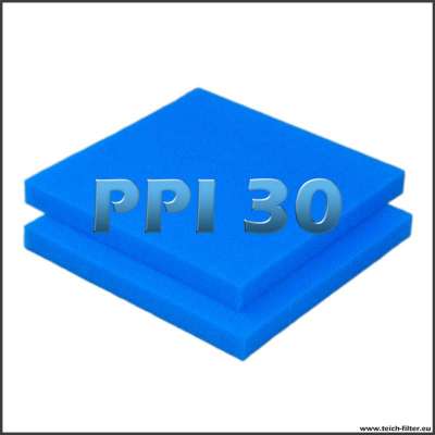 2 Filtermatten PPI 30 mit 50 x 50 x 5 cm für Teichfilter als Zuschnitt