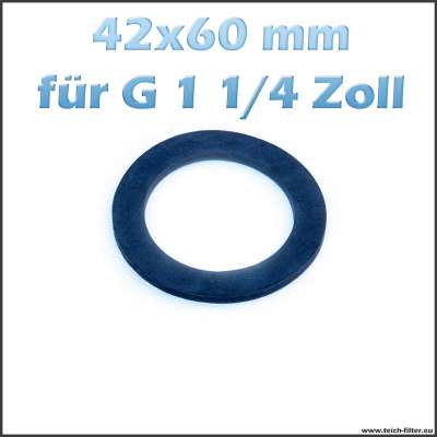 42 x 60 mm Dichtung aus EPDM in schwarz für G 1 1/4 Zoll Gewinde