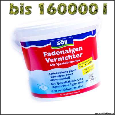 5 kg Fadenalgenvernichter für bis zu 160000 Liter Teichwasser von Söll